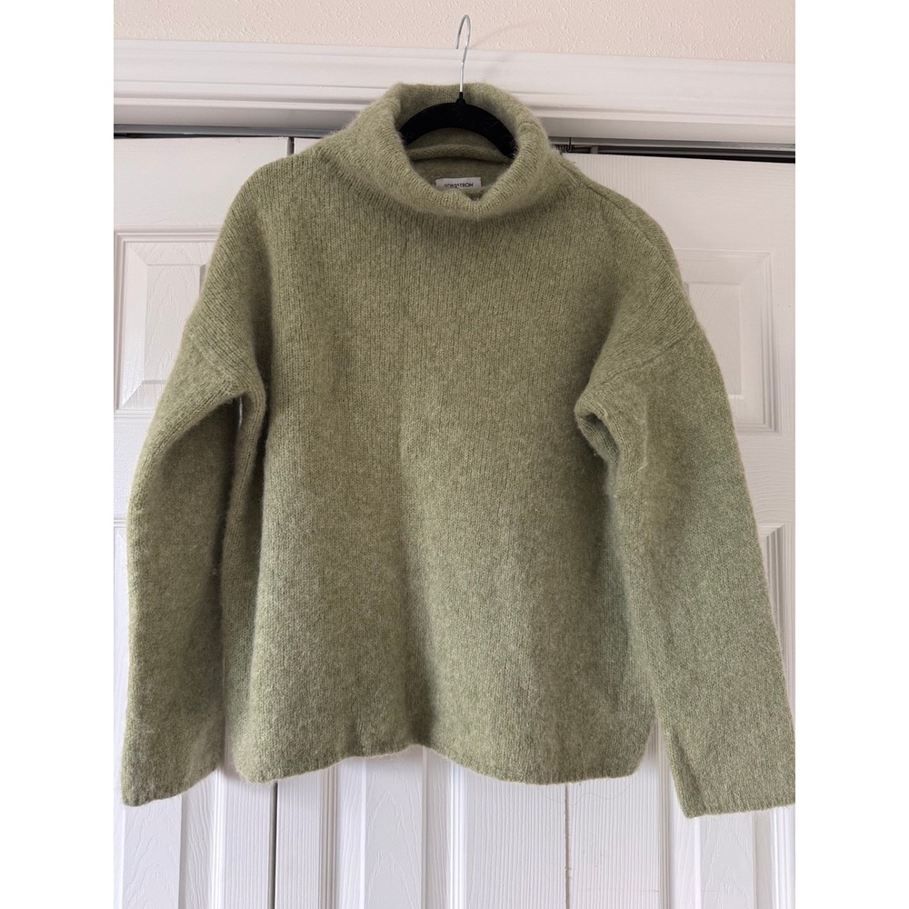 Nordstrom Yak Hair Alpaca Wool Turtleneck Sweater Sage Green M